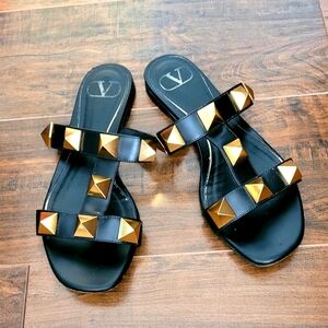 VALENTINO Caravani Roman Stud Flat Slide Sandals